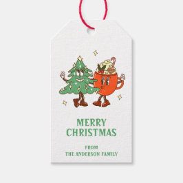 Retro Merry kerst Cadeaulabel