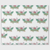 Retro Merry kerst / Feestdagen 2022 Cadeaupapier (Vlak)