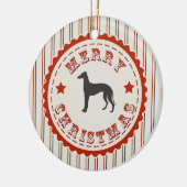 Retro Merry kerst Greyhound Dog Keramisch Ornament (Links)