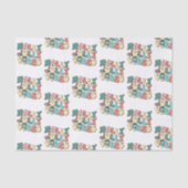 Retro Merry kerst Holly Jolly Vibes Tissuepapier (Voorkant)