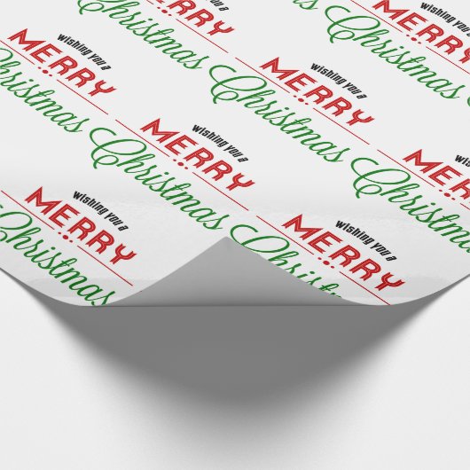 Retro Merry kerst — Typografisch ontwerp Cadeaupapier (Hoek)