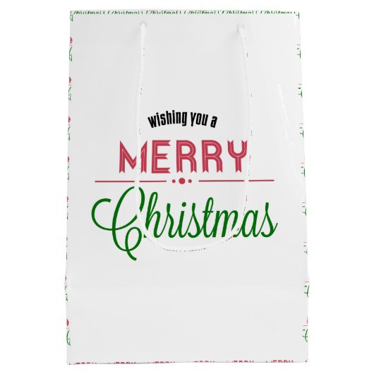 Retro Merry kerst — Typografisch ontwerp Medium Cadeauzakje (Achterkant)