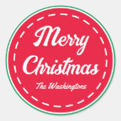 Retro Merry-kerstakers Ronde Sticker (Voorkant)