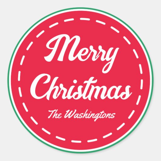 Retro Merry-kerstakers Ronde Sticker (Voorkant)