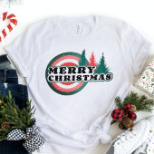 Retro Merry kerstbomen Winter Feestdagen Tri-Blend Shirt
