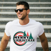 Retro Merry kerstbomen Winter Feestdagen Tri-Blend Shirt