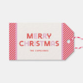 Retro Merry kerstcadeautjes Labels Cadeaulabel (Voorkant (Horizontaal))