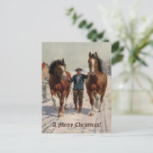 Retro  Merry Kerstdorpsporten Sneeuw Feestdagenkaart (Staand voorkant)