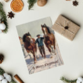 Retro  Merry Kerstdorpsporten Sneeuw Feestdagenkaart