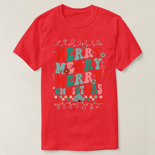 Retro Merry-kerstfamilie komt overeen met Pasen Pa T-shirt (Design voorkant)