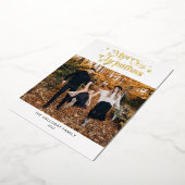 Retro Merry-kerstfoto Folie Feestdagenkaart (Gedraaid)