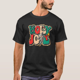 Retro Merry Kerstgroovy Xmas Leopard Lightnin T-shirt