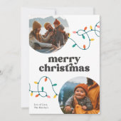 Retro Merry-kerstkaart Feestdagenkaart (Voorkant)