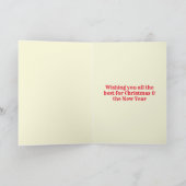 Retro Merry-kerstkaart Kaart (Binnen)