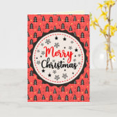 Retro Merry-kerstkaart Kaart (Gele Bloem)