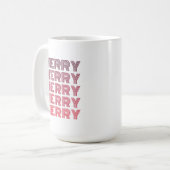 Retro Merry kerstkoffie Mok (Voorkant links)