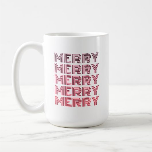 Retro Merry kerstkoffie Mok (Links)