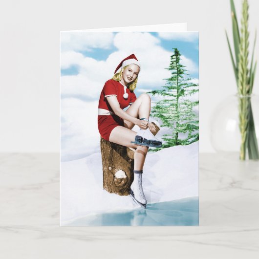 Retro Merry Kerstmis 1940 Feestdagen Kaart (Voorkant)