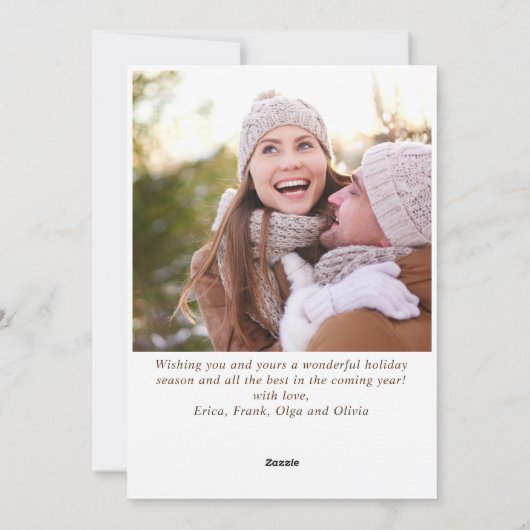 Retro Merry Kerstmis Rustic 4 PHOTO Greeting Feestdagenkaart (Achterkant)