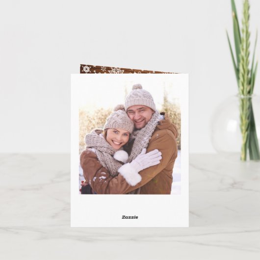 Retro Merry Kerstmis Rustic 5 PHOTO Greeting Feestdagen Kaart (Achterkant)