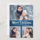 Retro Merry Kerstmis Rustic 6 PHOTO Greeting Feestdagenkaart (Voorkant)