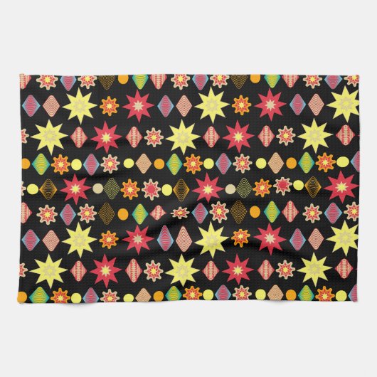  Retro Merry-kerstpatroon Theedoek (Horizontaal)