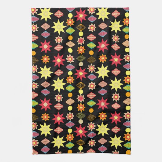  Retro Merry-kerstpatroon Theedoek (Verticaal)