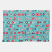 Retro Merry-kerstpatroon Theedoek (Horizontaal)