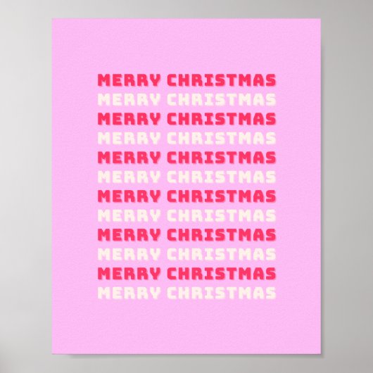 Retro Merry kerstroze feestdag decoratie preppy (Voorkant)