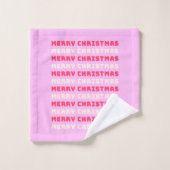 Retro Merry kerstroze feestdag decoratie preppy Bad Handdoek (Wasdoekje)