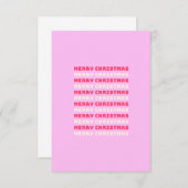 Retro Merry kerstroze feestdag decoratie preppy Bedankkaart (Voorkant / Achterkant)