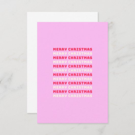 Retro Merry kerstroze feestdag decoratie preppy Bedankkaart (Voorkant / Achterkant)
