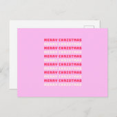 Retro Merry kerstroze feestdag decoratie preppy Briefkaart (Voorkant / Achterkant)