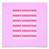 Retro Merry kerstroze feestdag decoratie preppy Foto Afdruk (Voorkant)