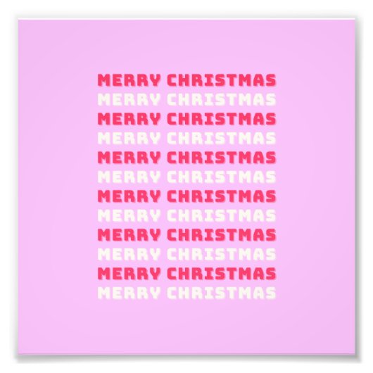 Retro Merry kerstroze feestdag decoratie preppy Foto Afdruk (Voorkant)