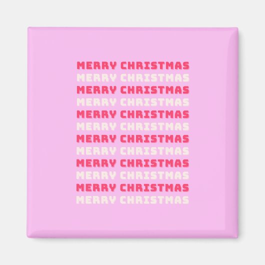 Retro Merry kerstroze feestdag decoratie preppy Magneet (Voorkant)