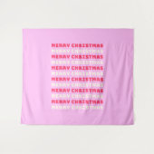 Retro Merry kerstroze feestdag decoratie preppy Wandkleed (Voorkant (horizontaal))