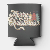 Retro  Merry Kersttypografie Blikjeskoeler (Voorkant)