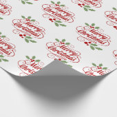 Retro Merry Kersttypografie Cadeaupapier (Hoek)
