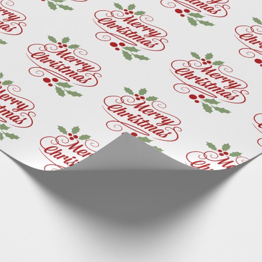 Retro Merry Kersttypografie Cadeaupapier (Hoek)