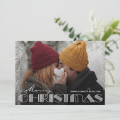 Retro Merry Kersttypografie Feestdagenkaart (Staand voorkant)