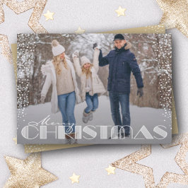 Retro Merry Kersttypografie Feestdagenkaart