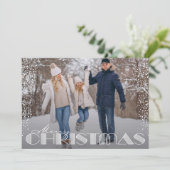 Retro Merry Kersttypografie Feestdagenkaart (Staand voorkant)