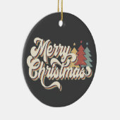 Retro  Merry Kersttypografie Keramisch Ornament (Rechts)