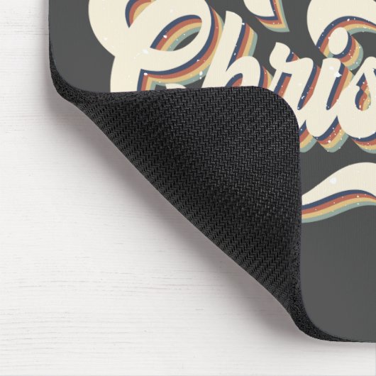 Retro  Merry Kersttypografie Muismat (Hoek)