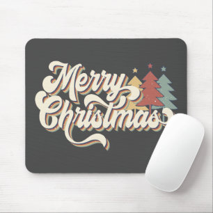Retro  Merry Kersttypografie Muismat
