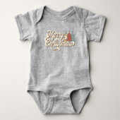 Retro  Merry Kersttypografie Romper (Voorkant)