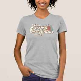 Retro Merry Kersttypografie T-Shirt