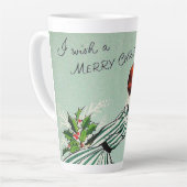 Retro  Merry kerstwens Lady Latte Mok (Linkerhoek)