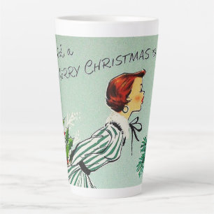 Retro  Merry kerstwens Lady Latte Mok